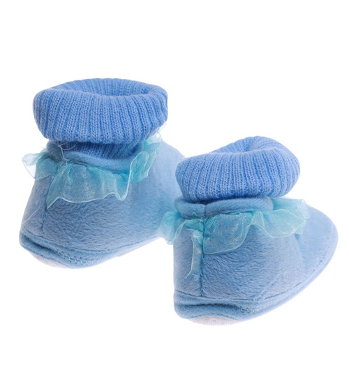 Niebieskie pluszowe kapcie dla niemowląt /H2 17569 MX2-5/