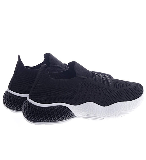 Elastyczne czarne buty sportowe /C7-2 13248 S234/