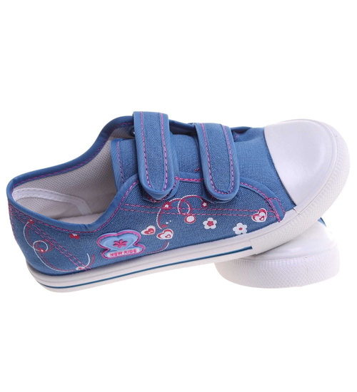 Dziewczęce niebieskie tenisówki na rzepy /B1-2 18037 T186/
