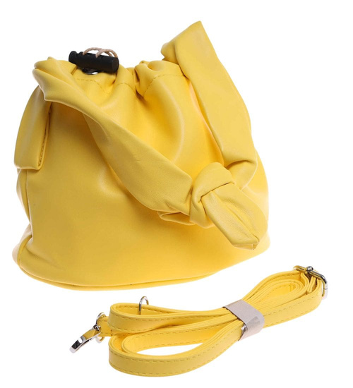 Torebka worek z kokardą Żółta /H2 K7 TB668 G105/