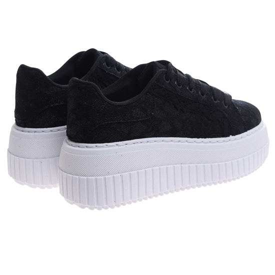 Czarne koronkowe trampki na platformie Seastar /G4-2 17409 S499/