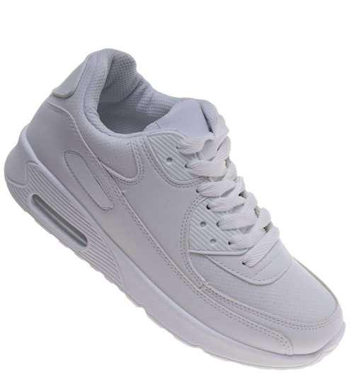 Sznurowane białe buty sportowe damskie /F9-3 18663 T4/