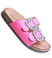 Różowe płaskie klapki damskie z ozdobami /D6-2 16138 T189/