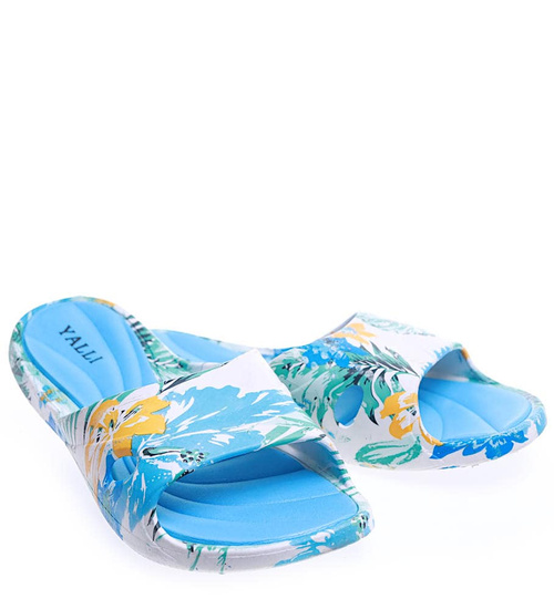 Wodoodporne basenowo plażowe klapki damskie Niebieskie /D5-1 15575 S089/