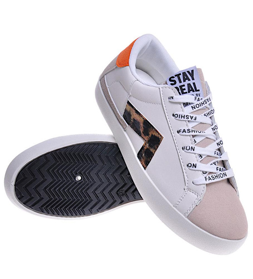 Trampki damskie z eko skóry Leopard /F2-3 10607 W243/