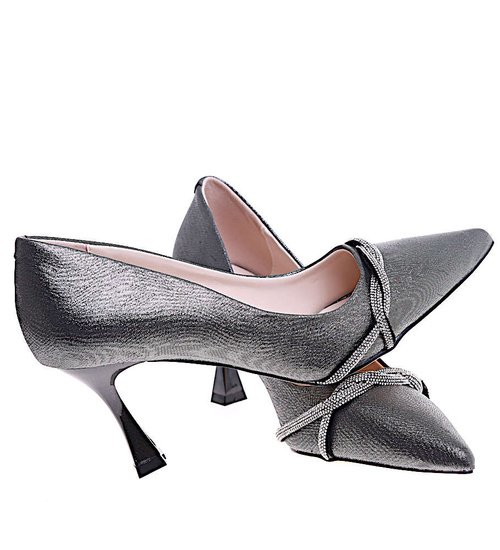 Czarne szpilki buty damskie do biura /G4-3 15909A T157/