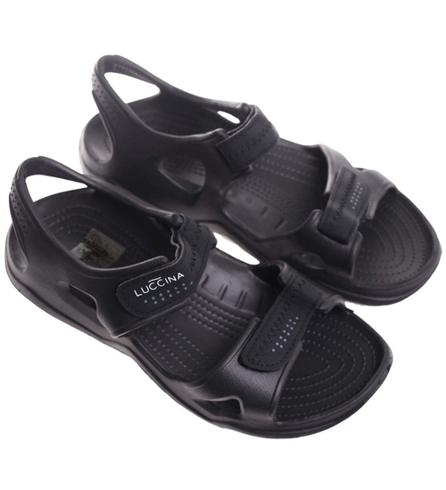 Wodoodporne sandały męskie na plażę Czarne /D8--1 17823 T039/