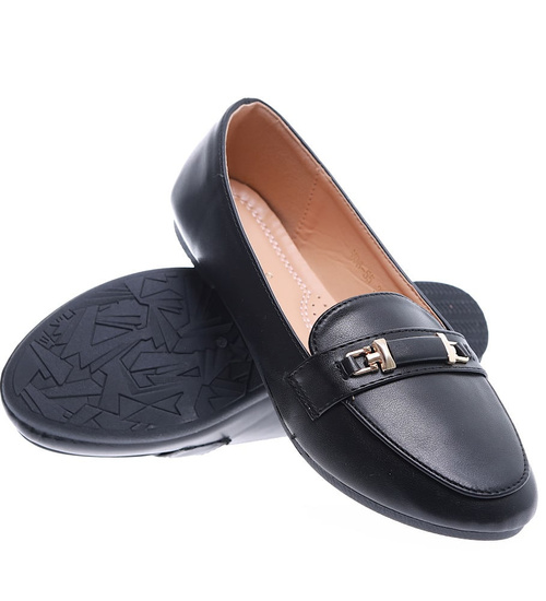 Czarne wiosenne baleriny lordsy /G9-2 15508 T243/