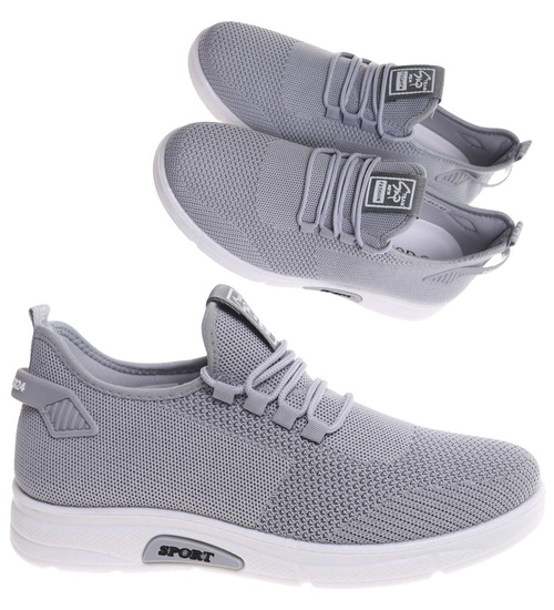 Wsuwane męskie szare buty sportowe /D9-1 17799 GF285 +H2/