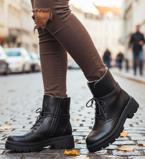 Zimowe botki trapery z ociepleniem /B4-3 18500 T4/