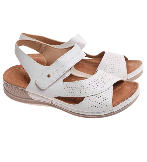 Sandały damskie białe klasyczne /G4-2 17921 W331/