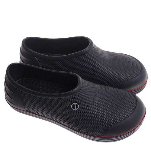 Czarno czerwone męskie kalosze piankowe /E8-1 17794  T18-45 +h2/