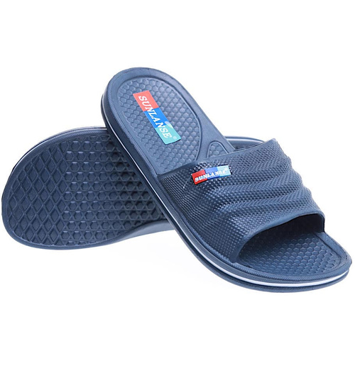 Granatowe piankowe klapki basenowe damskie /F4-1 15540 S181/