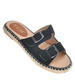 Zamszowe klapki damskie espadryle Czarne /B2-3 11500 S392/