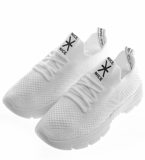 Białe wsuwane buty sportowe /E6-3 16114 G280/