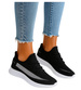 Wsuwane ażurowe czarne buty sportowe /F6-3 17992 T124/