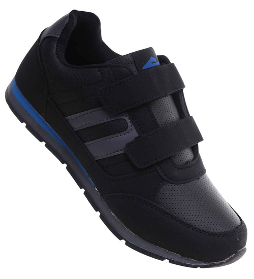 Czarne chłopięce buty sportowe na rzepy /F6-1 18115 T430/