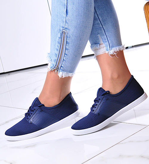 Wsuwane damskie buty sportowe GRANATOWE /A3-2 12368 T290/