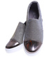 Wsuwane srebrne trampki damskie slip on /F3-2 15643 T180/