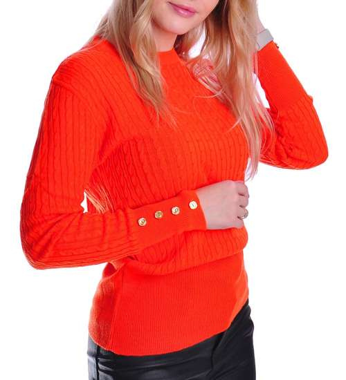 Casualowa pomarańczowa bluzka z guziczkami /H-2 K43 UB412 T175/ Casualowa pomarańczowa bluzka z guziczkami /H-2 K43 UB412 T175/