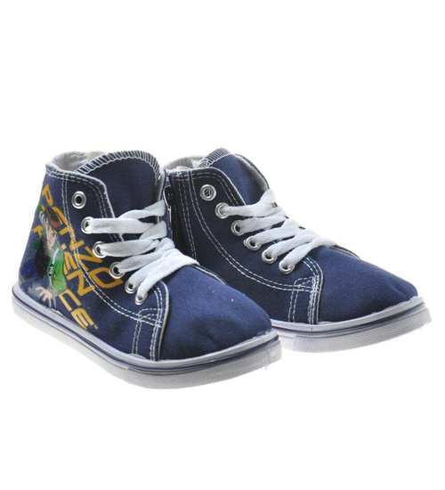 Wysokie wiosenne trampki chłopięce granatowe /B2-1 7550 S097/