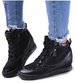 Czarne sneakersy damskie na koturnie /G6-2 12819 T796/