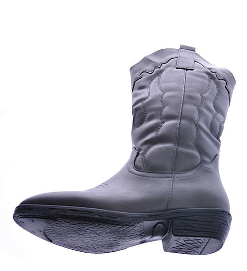 Klasyczne szare kozaki z ociepleniem /B1-2 12569 T393/