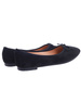 Zamszowe baleriny damskie z kokardą Czarne /G7-2 17560 G133/