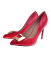 Czerwone szpilki na czółenka obcasie /C6 -2 12074 T390/