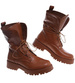 Brązowe wysokie botki trapery wiązane /A6-2 18505 T288/