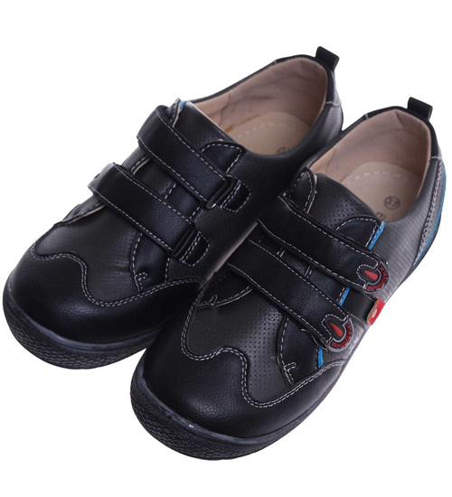 Chłopięce półbuty na rzepy Czarne /G7-2 18127 T282/