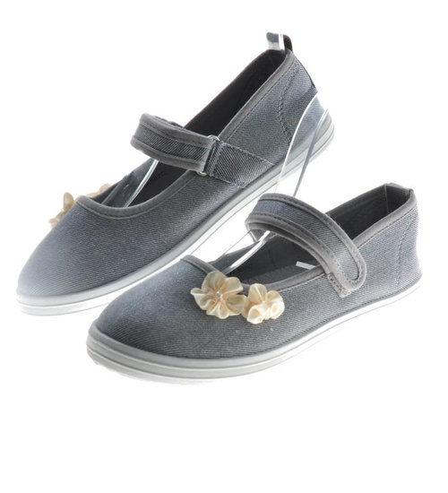 Dziewczęce szare tenisówki z paseczkiem /C3-1 9195 S292/