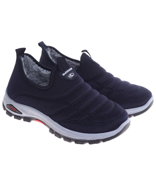 Zimowe chłopięce półbuty sportowe Granatowe /B4-2 18163 T336/