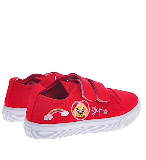 Czerwone trampki dziewczęce na rzepy /E10-2 10875 T191/