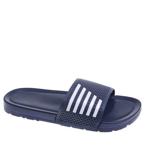 Granatowe wodoodporne klapki męskie plażowe /G4-1 18371 T188/