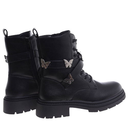 Czarne trapery damskie z ociepleniem /i5-2 18401 G381/