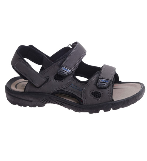 Męskie szare sandały klapki na rzepy /B4-2 17638  T284/