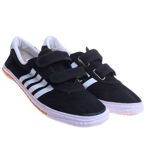 Chłopięce czarne trampki halówki na rzep /E3-1 17642 T137/