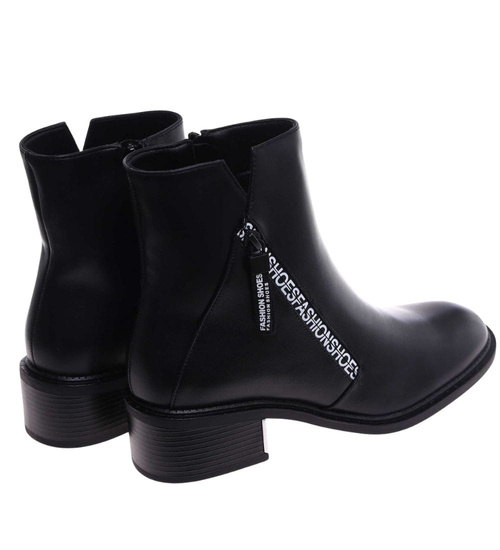 Czarne botki z wysoką cholewką /F1-3 18077 T333/