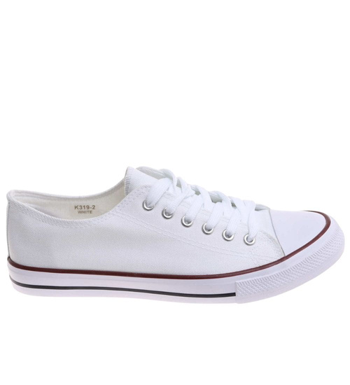 Trampki męskie Sznurowane białe z tkaniny /F5-3 17948 T234/