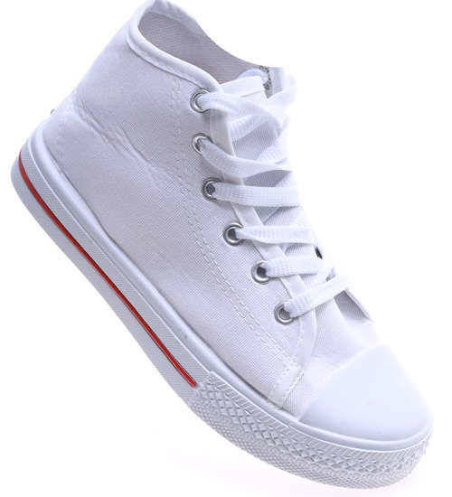 Wysokie białe trampki damskie /F7-1 14297 T131/ Wysokie białe trampki damskie /F7-1 14297 T131/