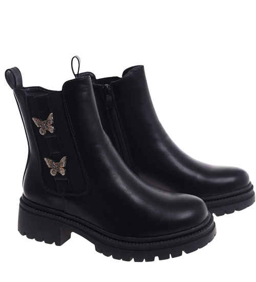 Ocieplane czarne botki workery /G4-1 18555  W4/