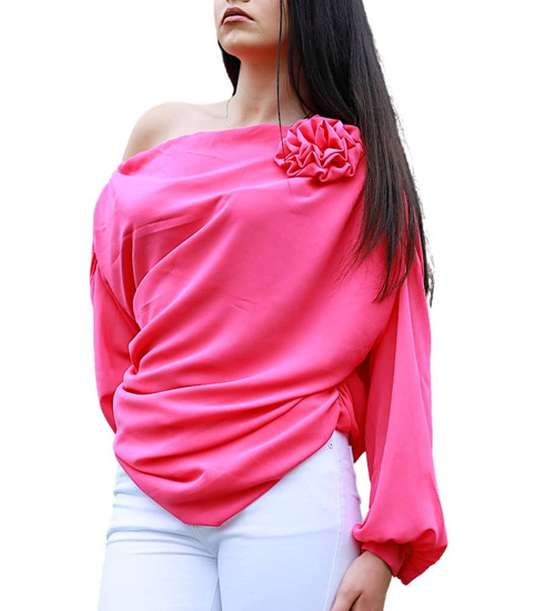 Różowa elegancka bluzka oversize /H UB762 S198/