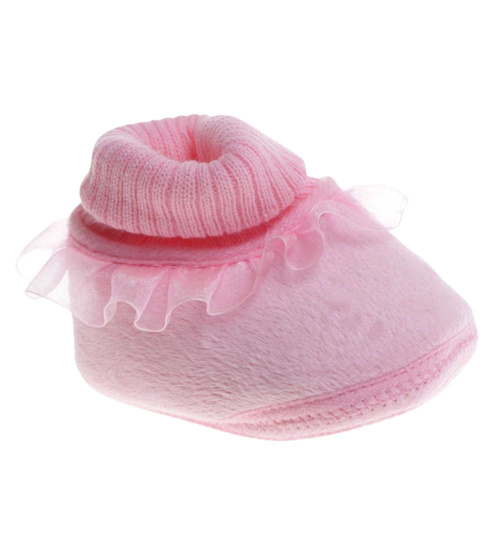 Różowe pluszowe kapcie dla niemowląt /H2 17568 MX2-5/