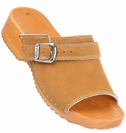 Drewniaki chodaki trepy klapki BRĄZOWE /F7-1 1882 S398/