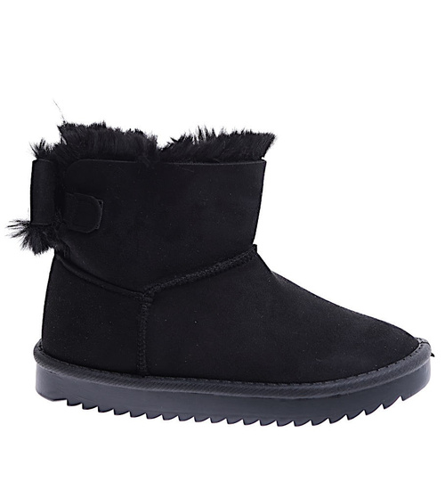 Czarne kozaki śniegowce botki dziewczęce /D2-3 15361 T283/