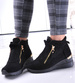 Czarne sneakersy damskie na koturnie /B5-3 12816 T891/