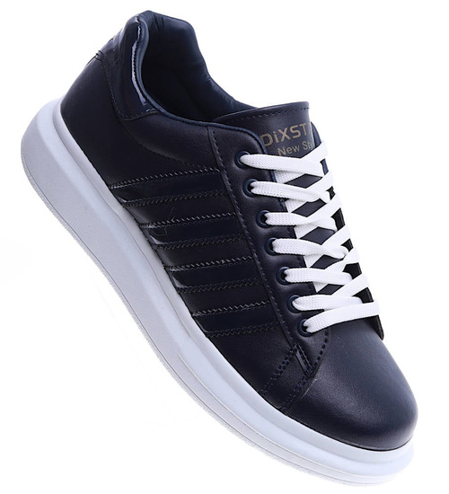 Sznurowane granatowe trampki męskie /A9-1 14930 T491/