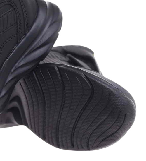 Ocieplane półbuty dziewczęce na rzepy Czarno różowe /E7-2 18360 T285/