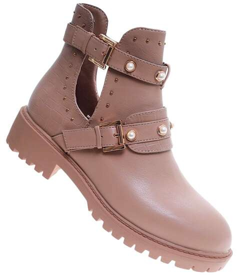 Wycięte botki damskie Cappucino /E7-3 13401 S290/